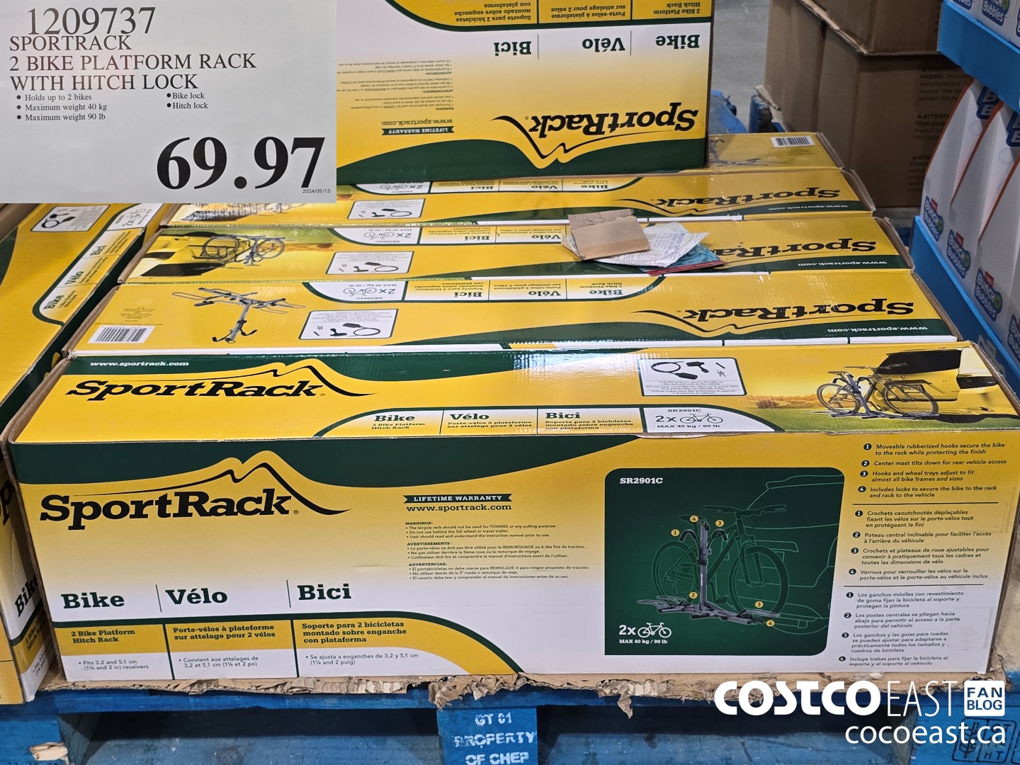 1209737 SPORTRACK 2 BIKE PLATFORM RACK WITH HITCH LOCK $69.97