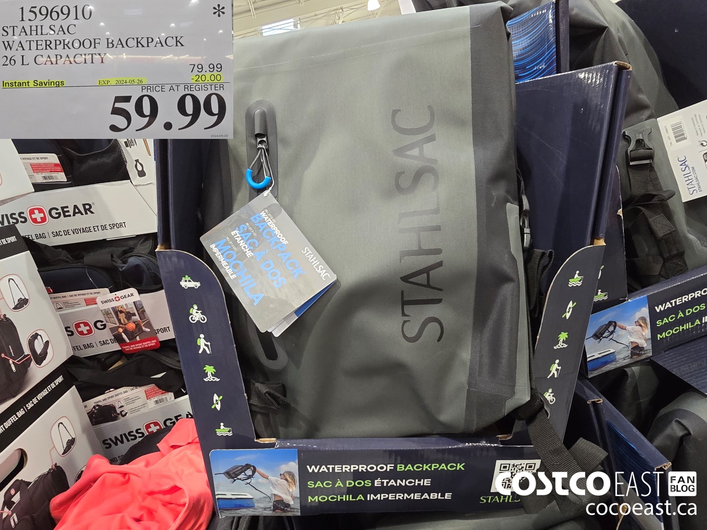 1596910 STAHLSAC WATERPROOF BACKPACK 26 L CAPACITY ($20.00 INSTANT SAVINGS EXPIRES ON 2024-05-26) $59.99