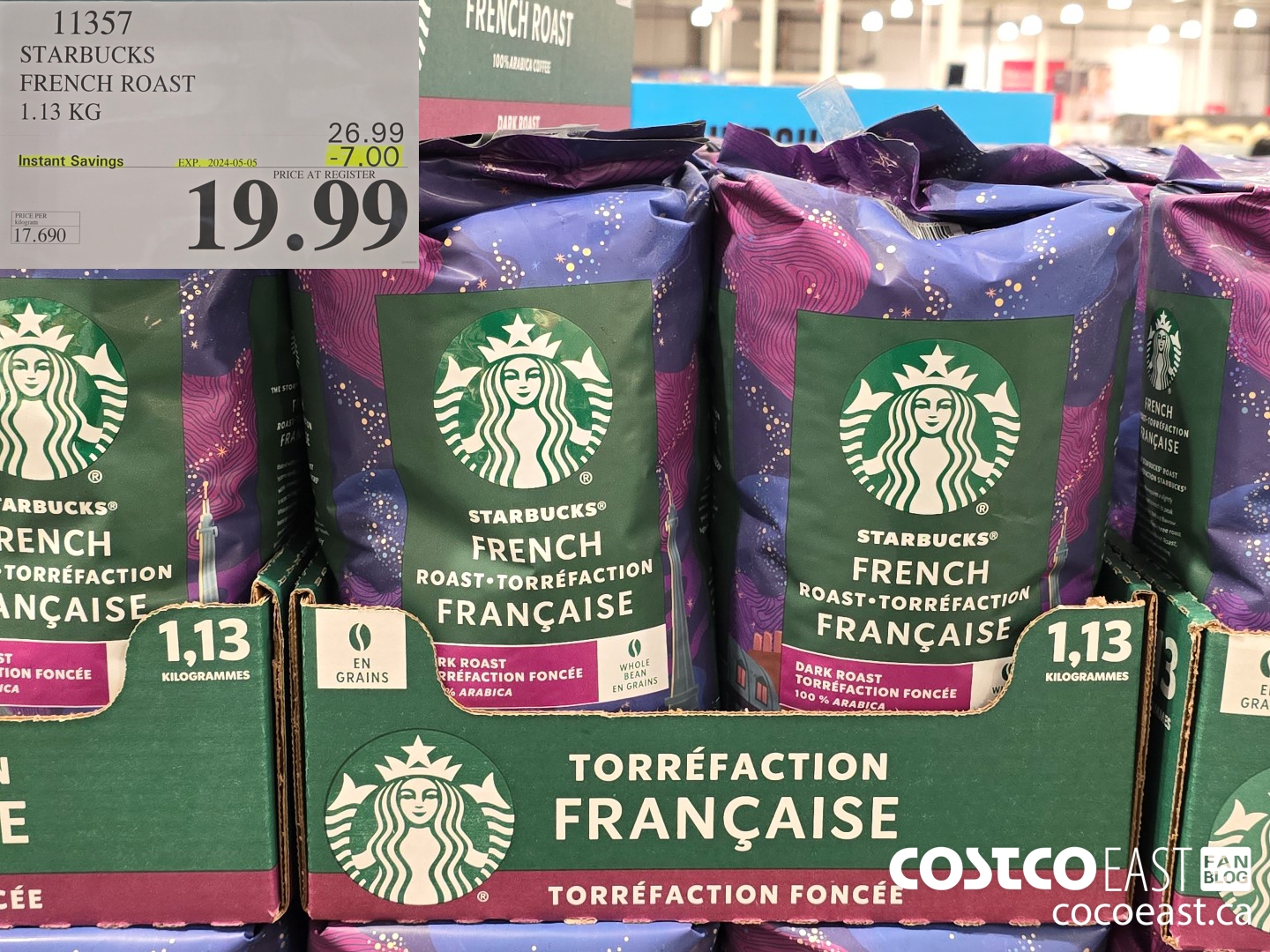 11357 STARBUCKS FRENCH ROAST 1.13 KG ($7.00 INSTANT SAVINGS EXPIRES ON 2024-05-05) $19.99