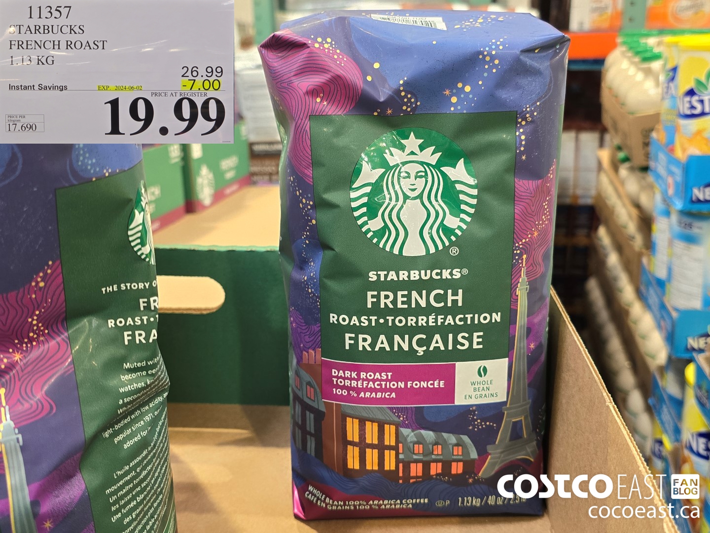 11357 STARBUCKS FRENCH ROAST 1.13 KG ($7.00 INSTANT SAVINGS EXPIRES ON 2024-06-02) $19.99