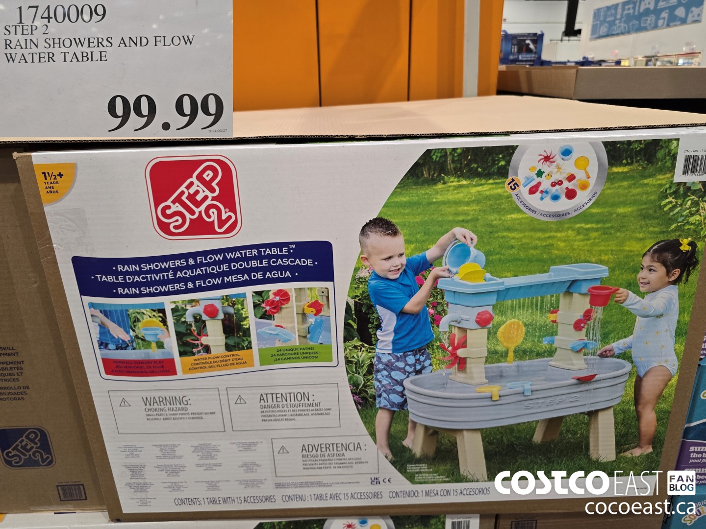1740009 STEP 2 RAIN SHOWERS AND FLOW WATER TABLE $99.99