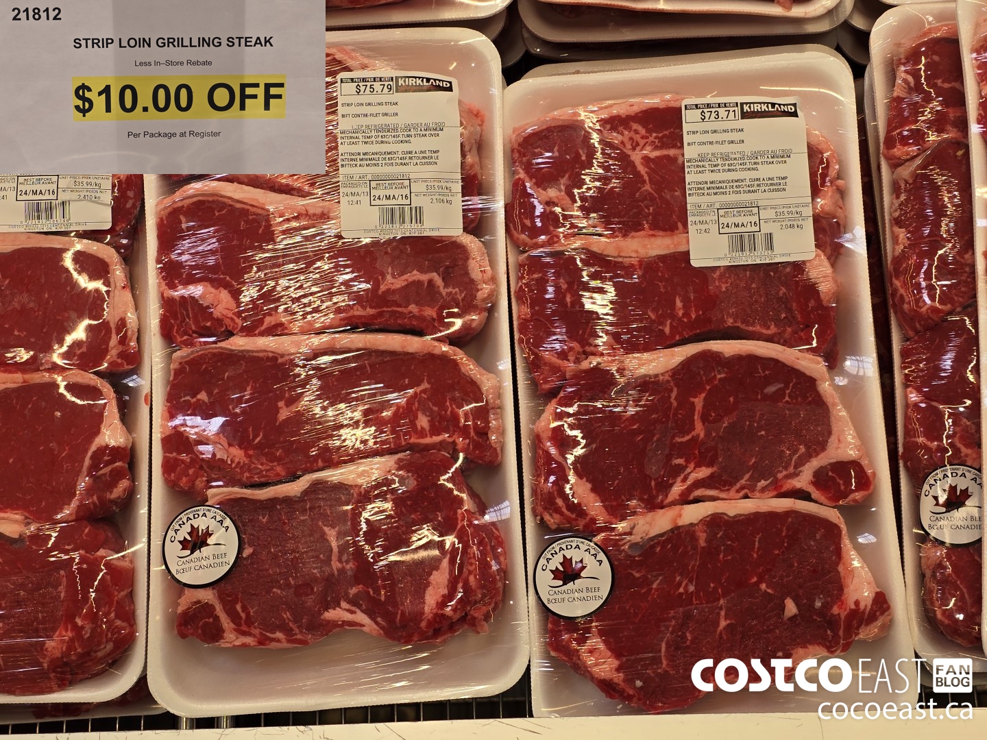 21812 STRIP LOIN GRILLING STEAK ($10.00 INSTANT SAVINGS)