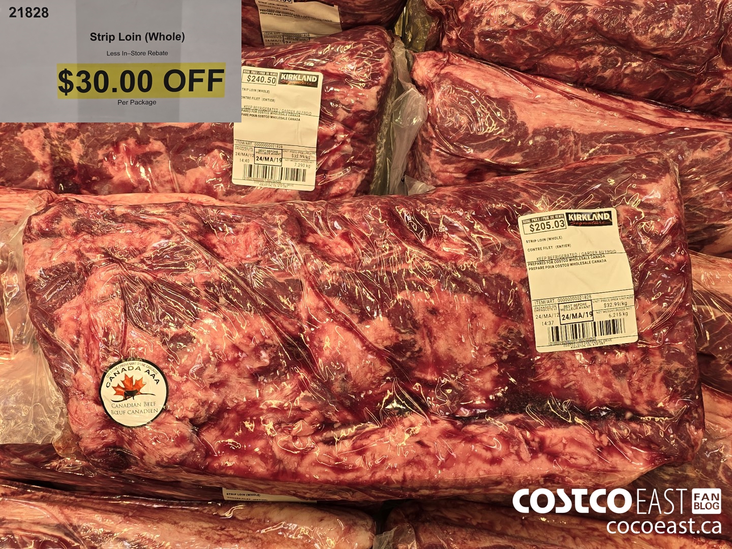 21828 STRIP LOIN (WHOLE) ($30.00 INSTANT SAVINGS)