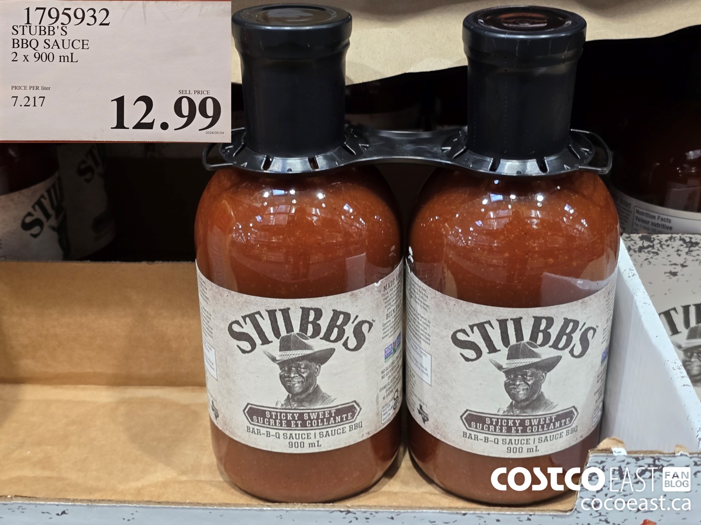 1795932 STUBB'S BBQ SAUCE 2 X 900 mL $12.99