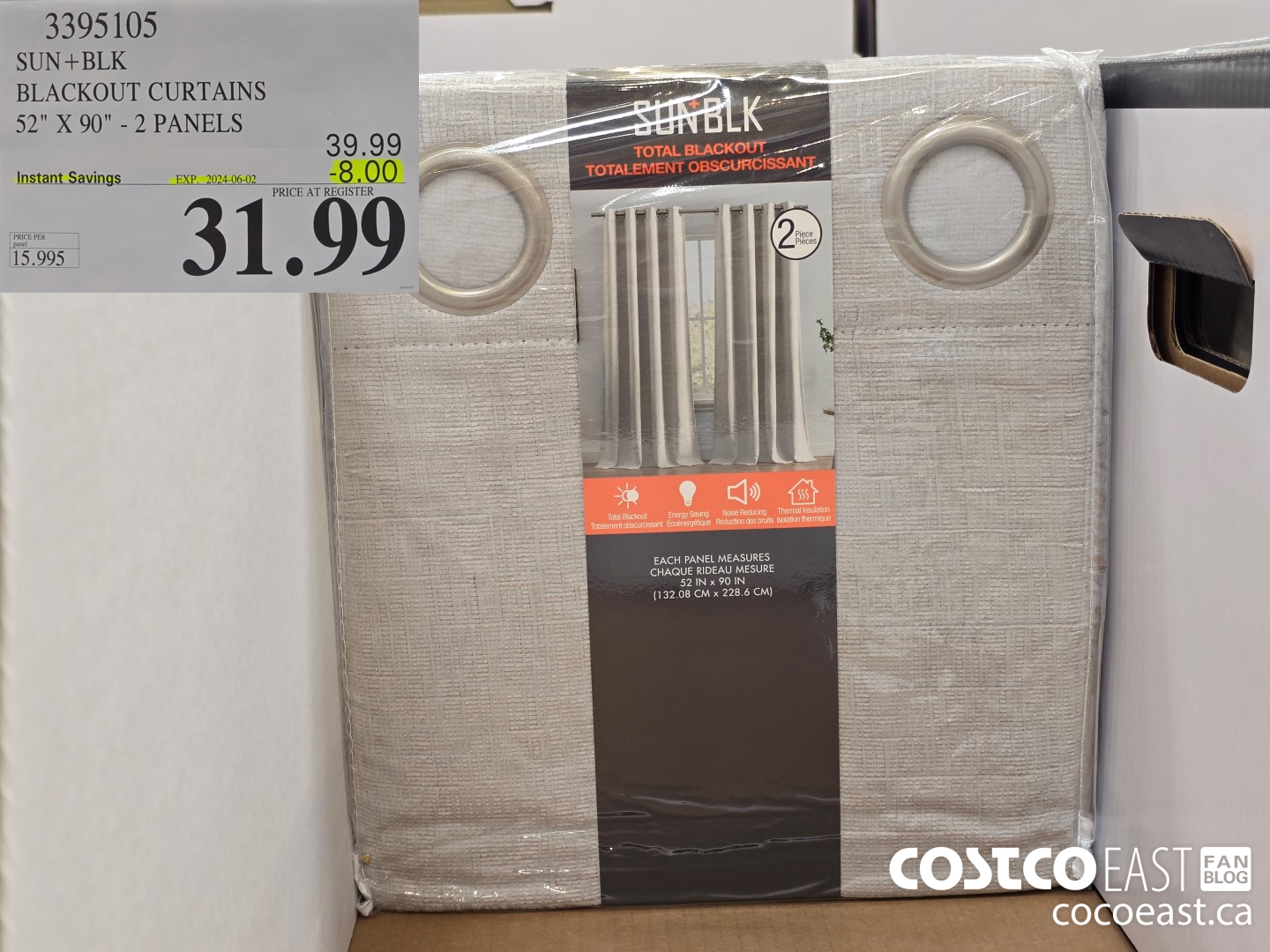 3395105 SUN+BLK BLACKOUT CURTAINS 52