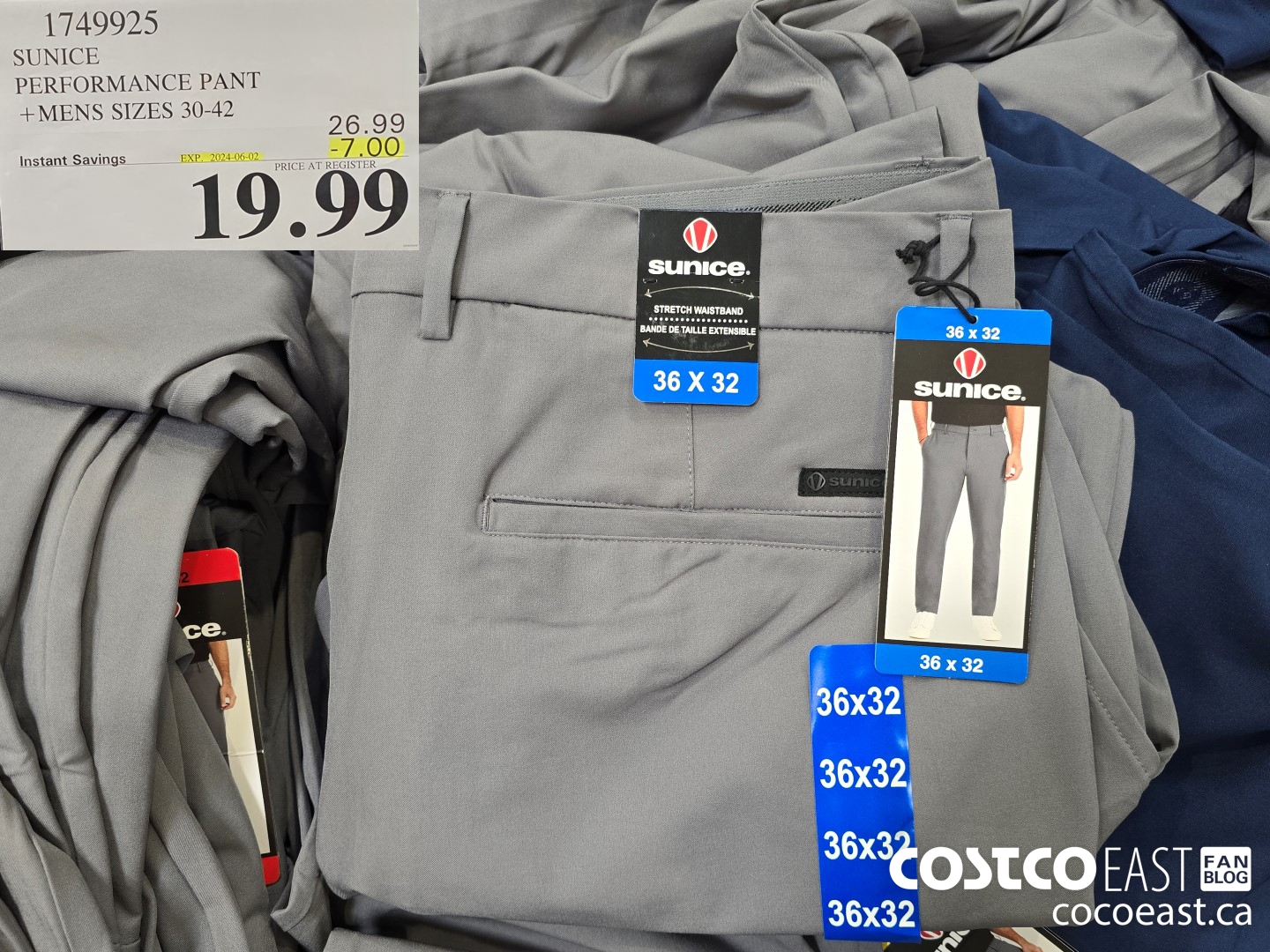 1749925 SUNICE PERFORMANCE PANT + MENS SIZES 30-42 ($7.00 INSTANT SAVINGS EXPIRES ON 2024-06-02) $19.99