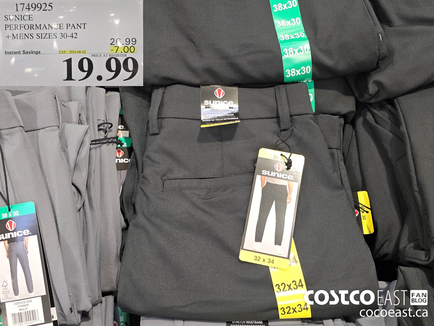 1749925 SUNICE PERFORMANCE PANT + MENS SIZES 30-42 ($7.00 INSTANT SAVINGS EXPIRES ON 2024-06-02) $19.99