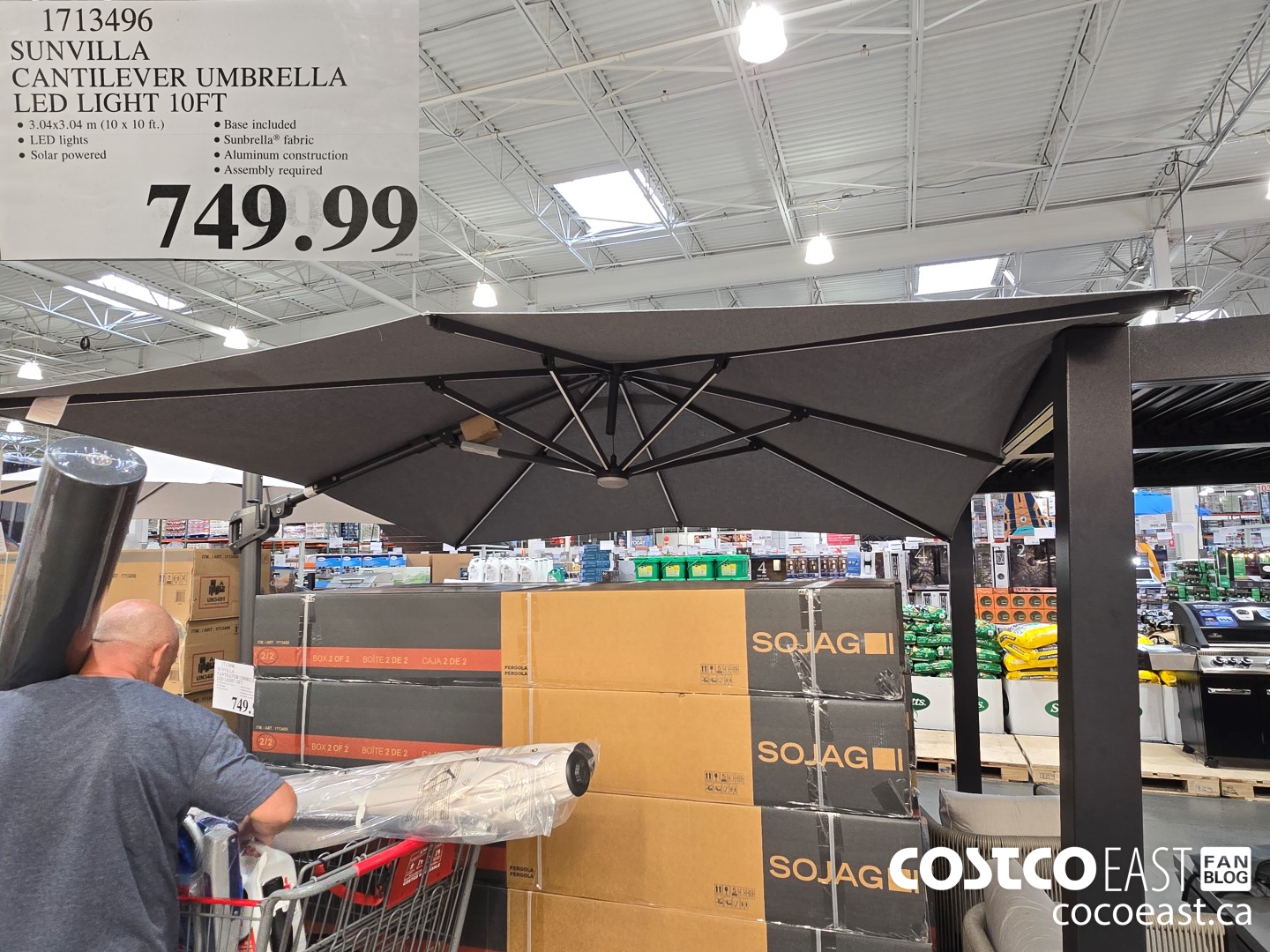 1713496 SUNVILLA CANTILEVER UMBRELLA LED LIGHT 10FT $749.99