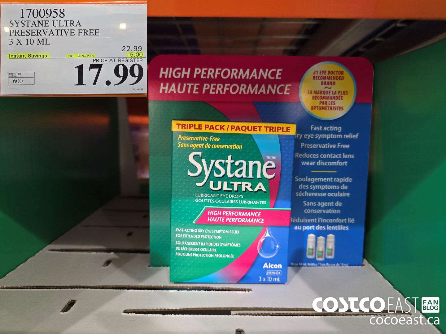 1700958 SYSTANE ULTRA PRESERVATIVE FREE 3 X 10 ML ($5.00 INSTANT SAVINGS EXPIRES ON 2024-05-05) $17.99