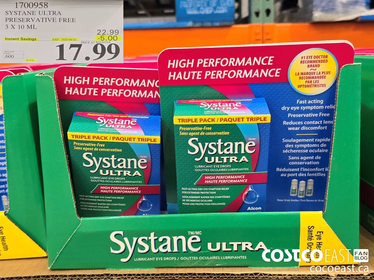 1700958 SYSTANE ULTRA PRESERVATIVE FREE 3 X 10 ML ($5.00 INSTANT SAVINGS EXPIRES ON 2024-06-02) $17.99