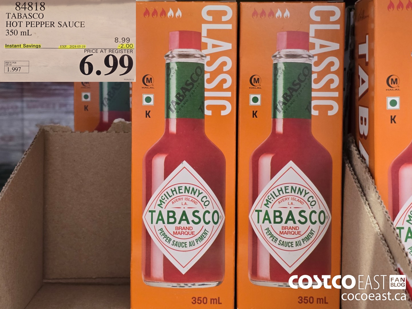 84818 TABASCO HOT PEPPER SAUCE 350 ML ($2.00 INSTANT SAVINGS EXPIRES ON 2024-05-19) $6.99