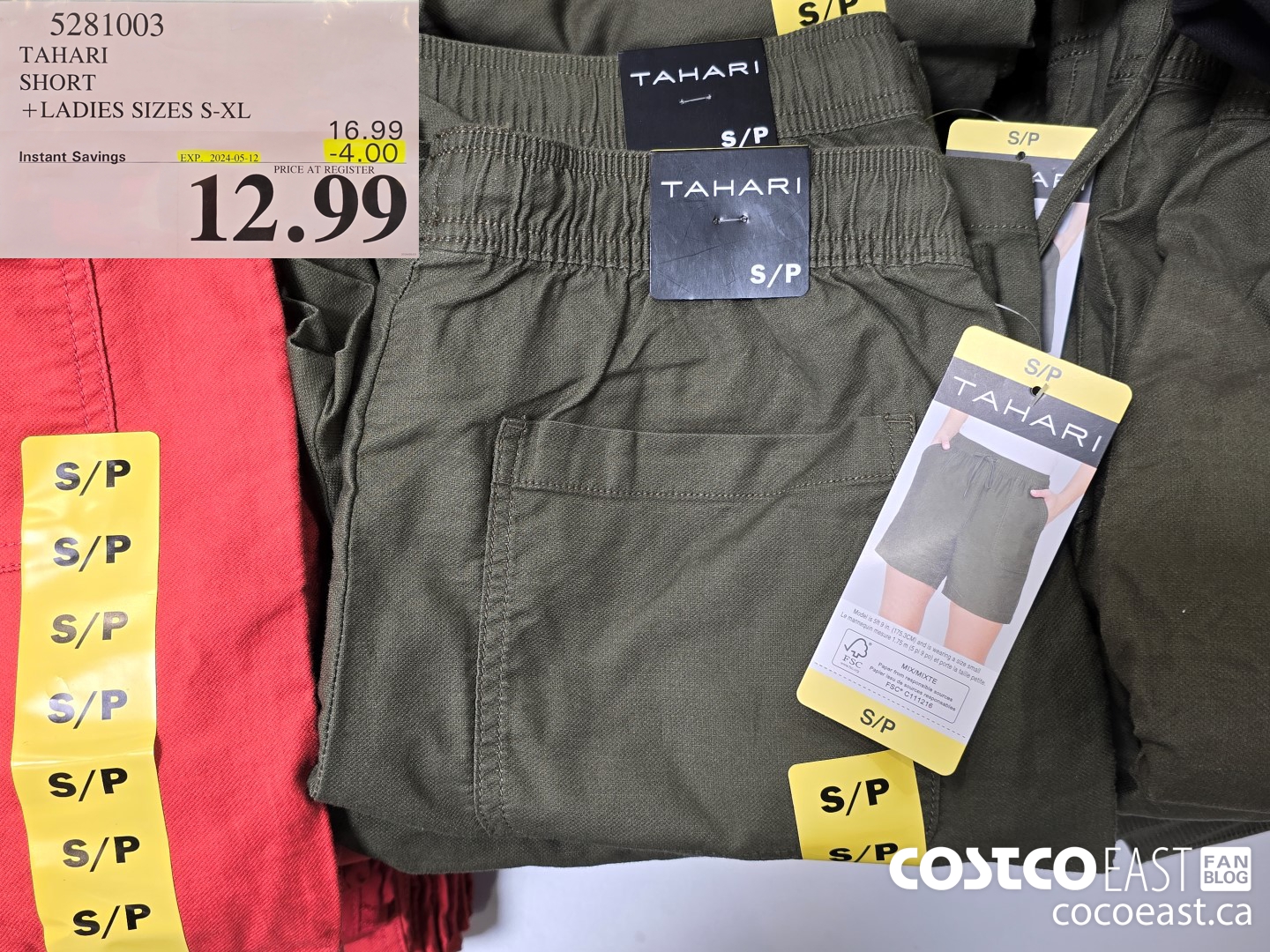 5281003 TAHARI SHORT +LADIES SIZES S-XL ($4.00 INSTANT SAVINGS EXPIRES ON 2024-05-12) $12.99