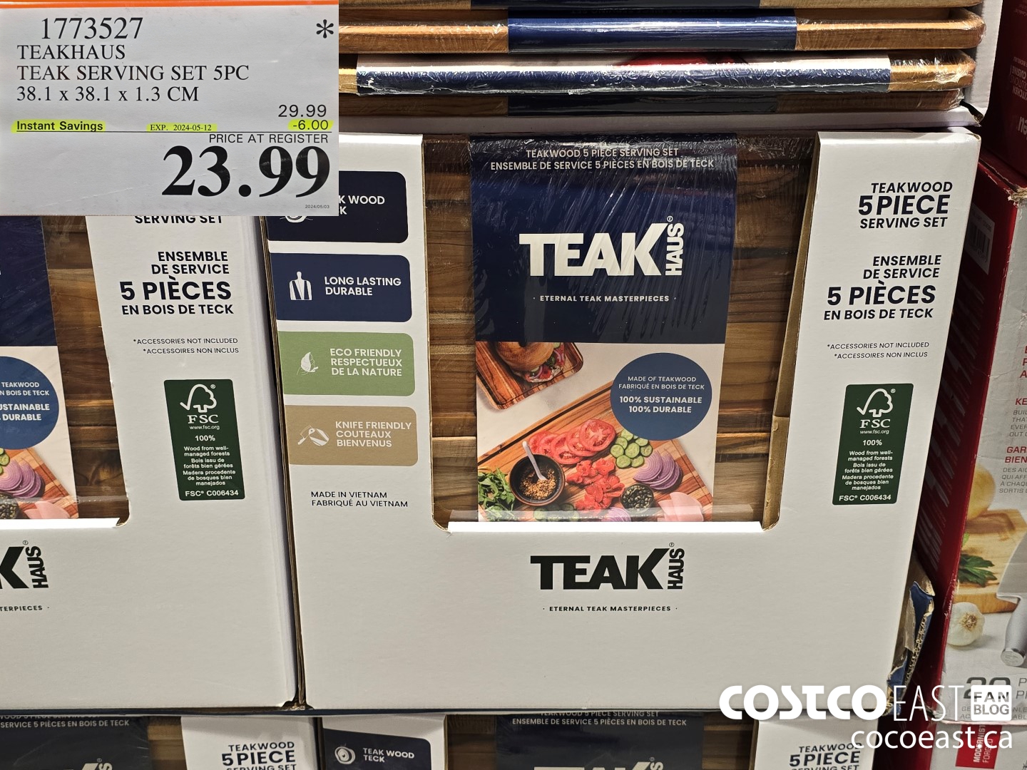 1773527 TEAKHAUS TEAK SERVING SET 5PC 38.1