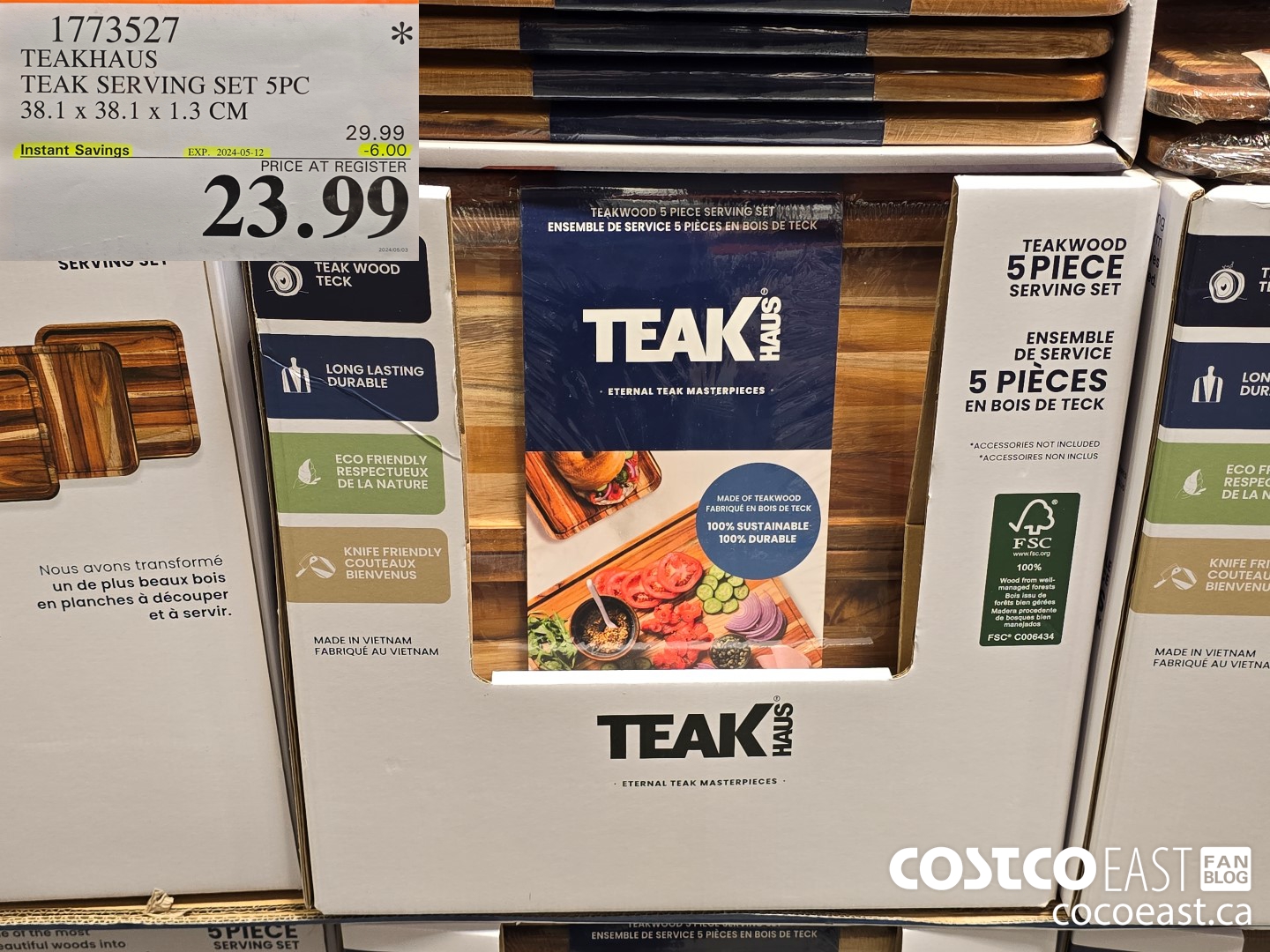 1773527 TEAKHAUS TEAK SERVING SET 5PC 38.1