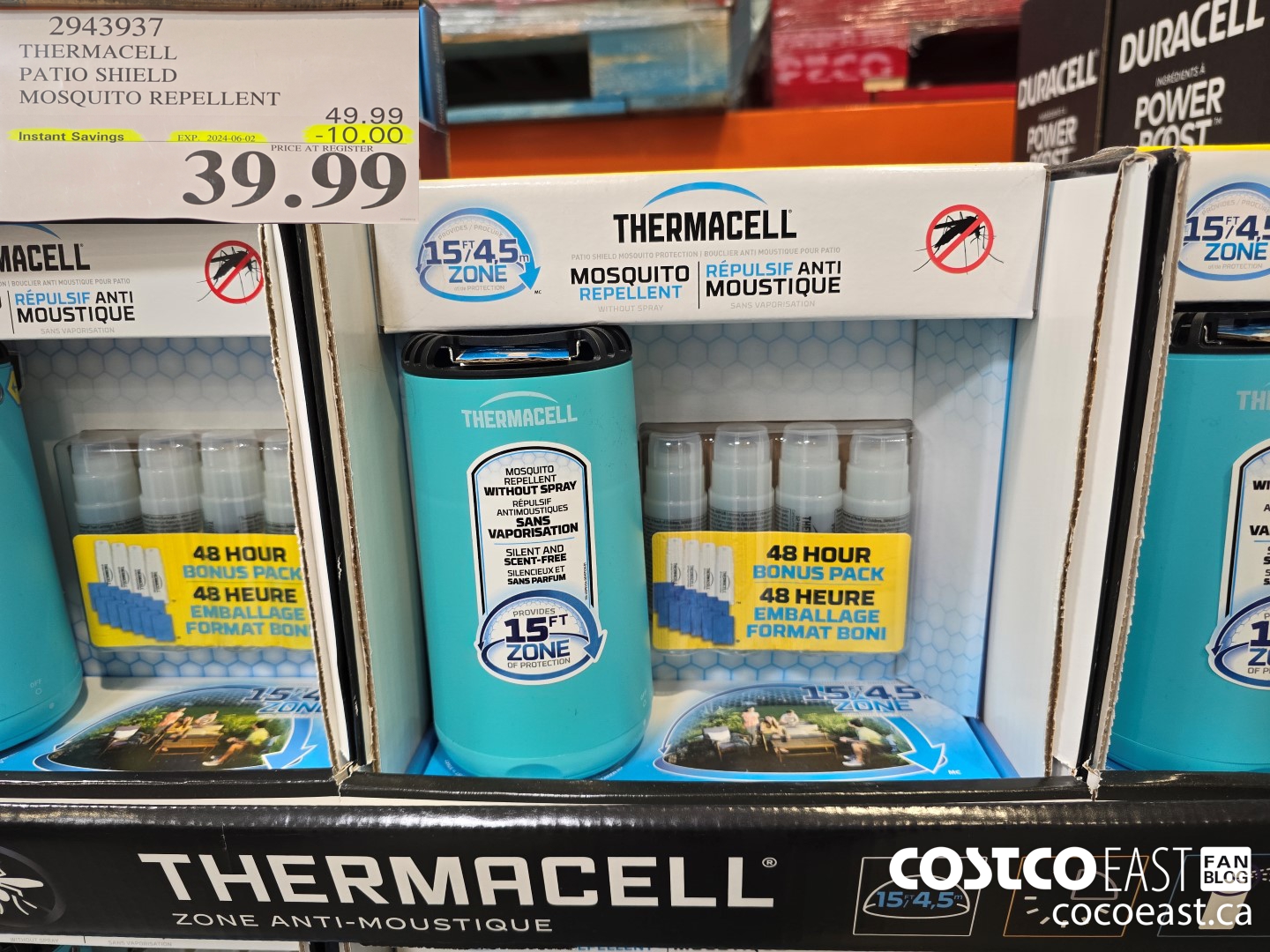 2943937 THERMACELL PATIO SHIELD MOSQUITO REPELLENT ($10.00 INSTANT SAVINGS EXPIRES ON 2024-06-02) $39.99