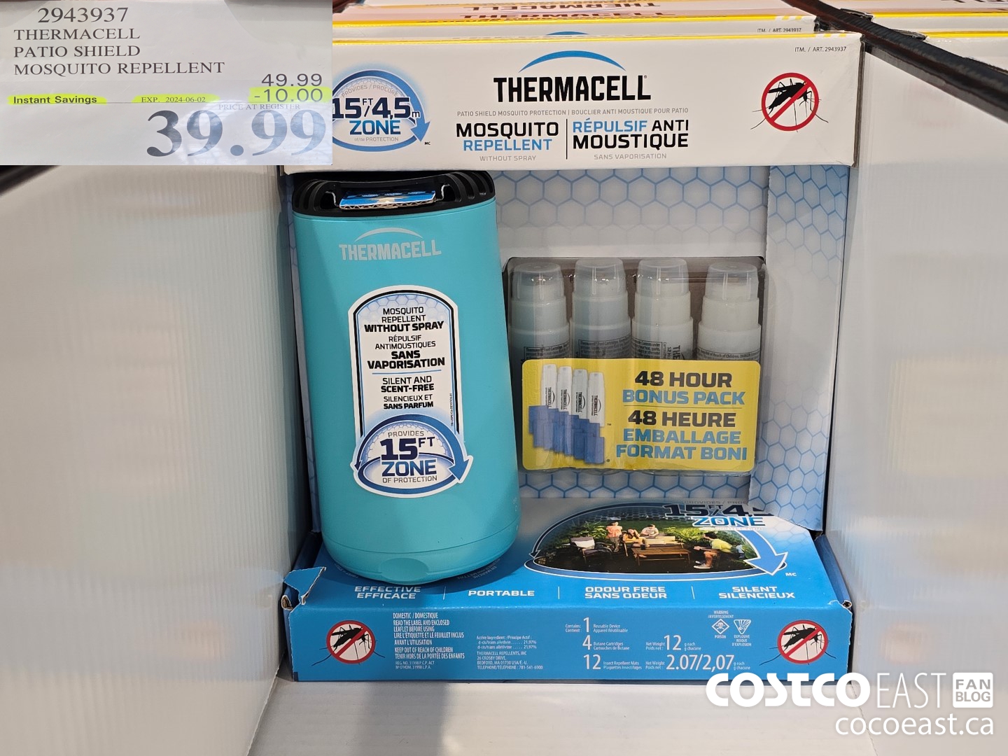 2943937 THERMACELL PATIO SHIELD MOSQUITO REPELLENT ($10.00 INSTANT SAVINGS EXPIRES ON 2024-06-02) $39.99