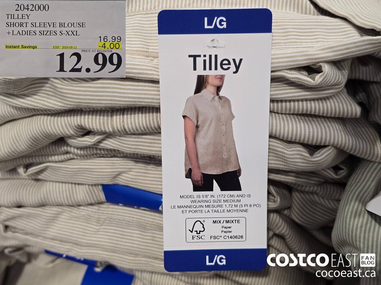 2042000 TILLEY SHORT SLEEVE BLOUSE +LADIES SIZES S-XXL ($4.00 INSTANT SAVINGS EXPIRES ON 2024-05-12) $12.99