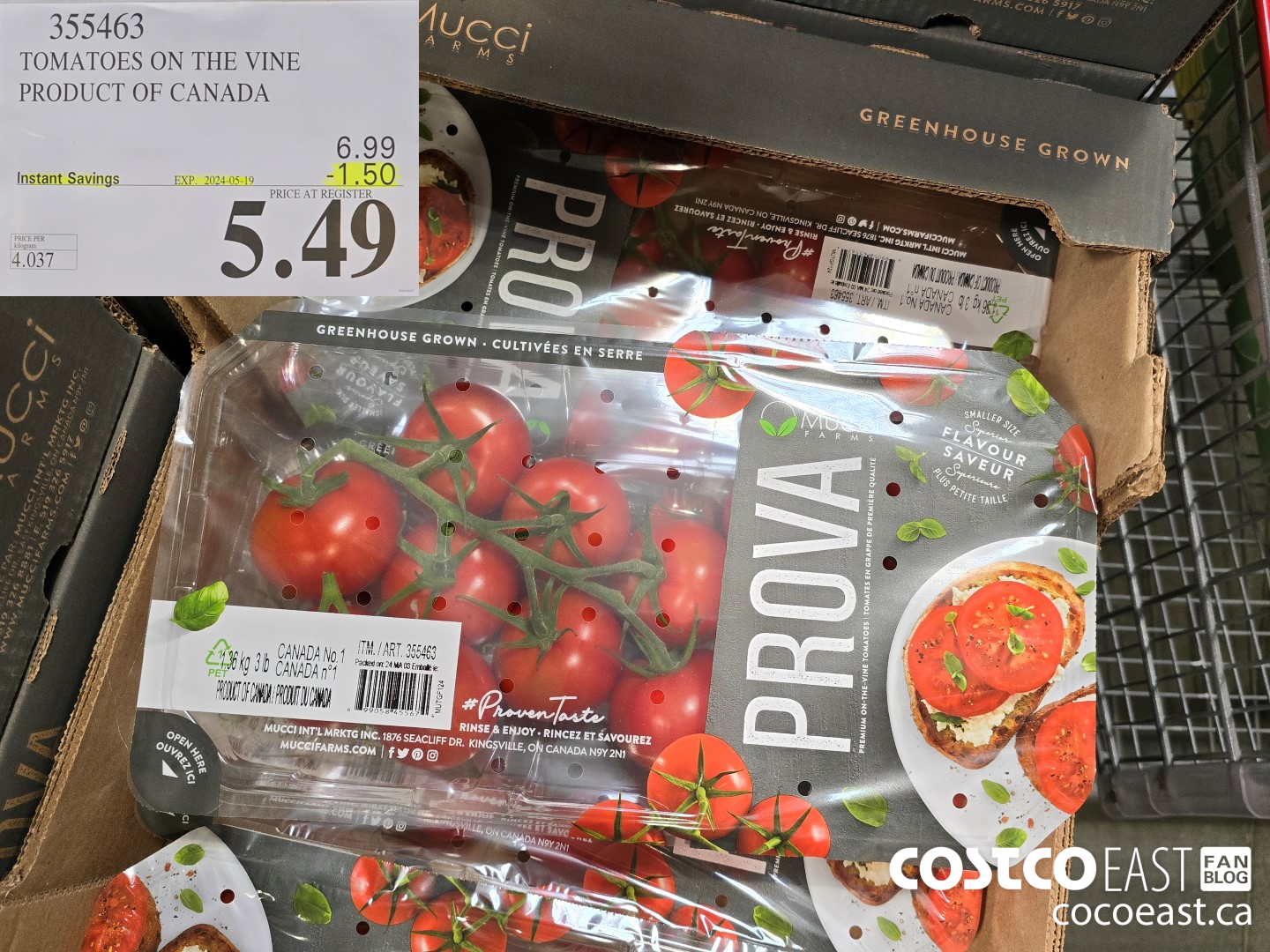 355463 TOMATOES ON THE VINE PRODUCT OF CANADA ($1.50 INSTANT SAVINGS EXPIRES ON 2024-05-19) $5.49