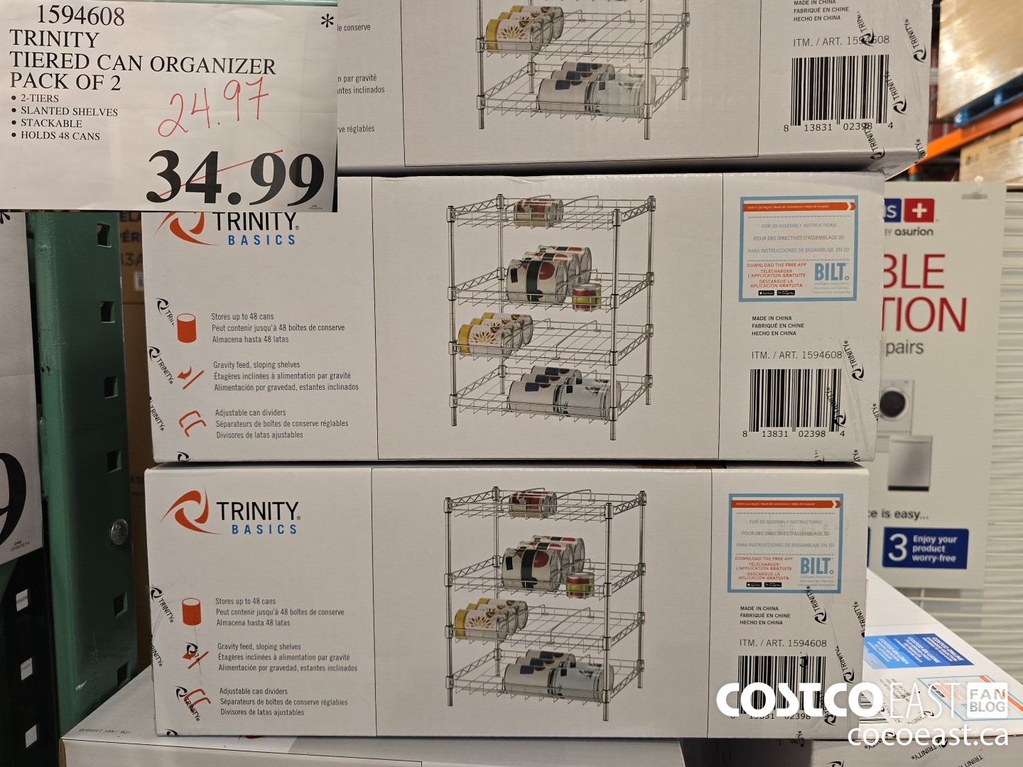 1594608 TRINITY TIERED CAN ORGANIZER PACK OF 2 $24.97