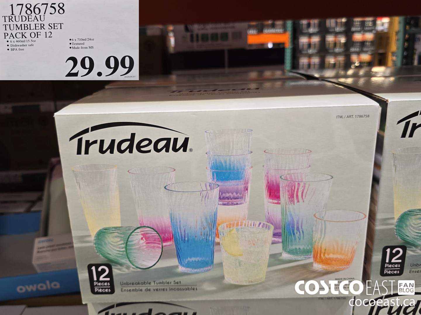 1786758 TRUDEAU TUMBLER SET PACK OF 12 $29.99