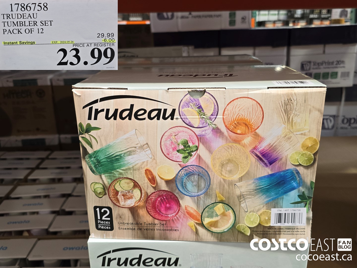 1786758 TRUDEAU TUMBLER SET PACK OF 12 ($6.00 INSTANT SAVINGS EXPIRES ON 2024-05-26) $23.99