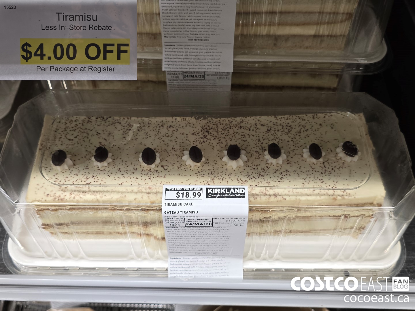 15520 Tiramisu Cake Less In—Store Rebate ($4.00 INSTANT SAVINGS)