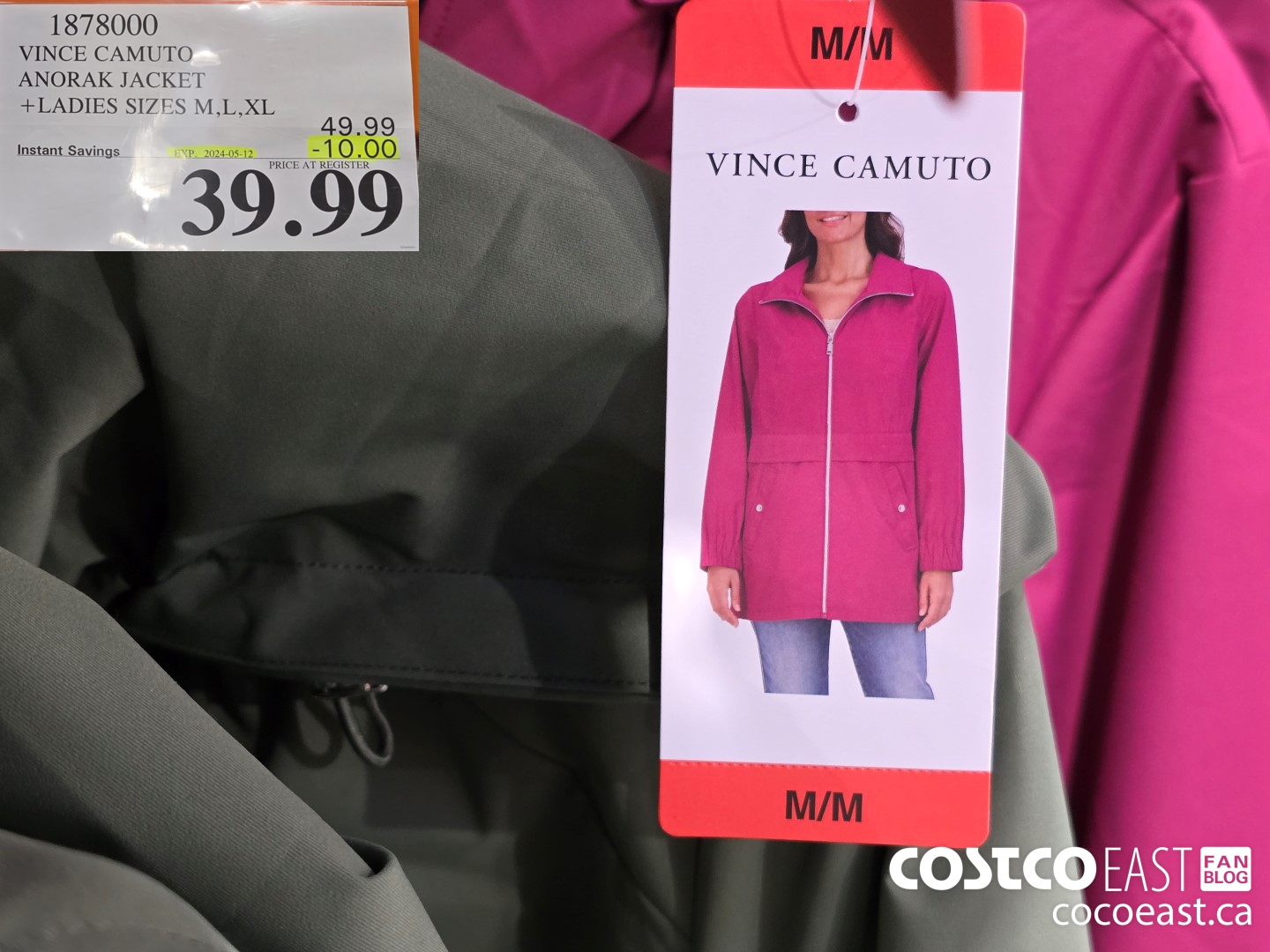 1878000 VINCE CAMUTO ANORAK JACKET +LADIES SIZES S-XXL ($10.00 INSTANT SAVINGS EXPIRES ON 2024-05-12) $39.99