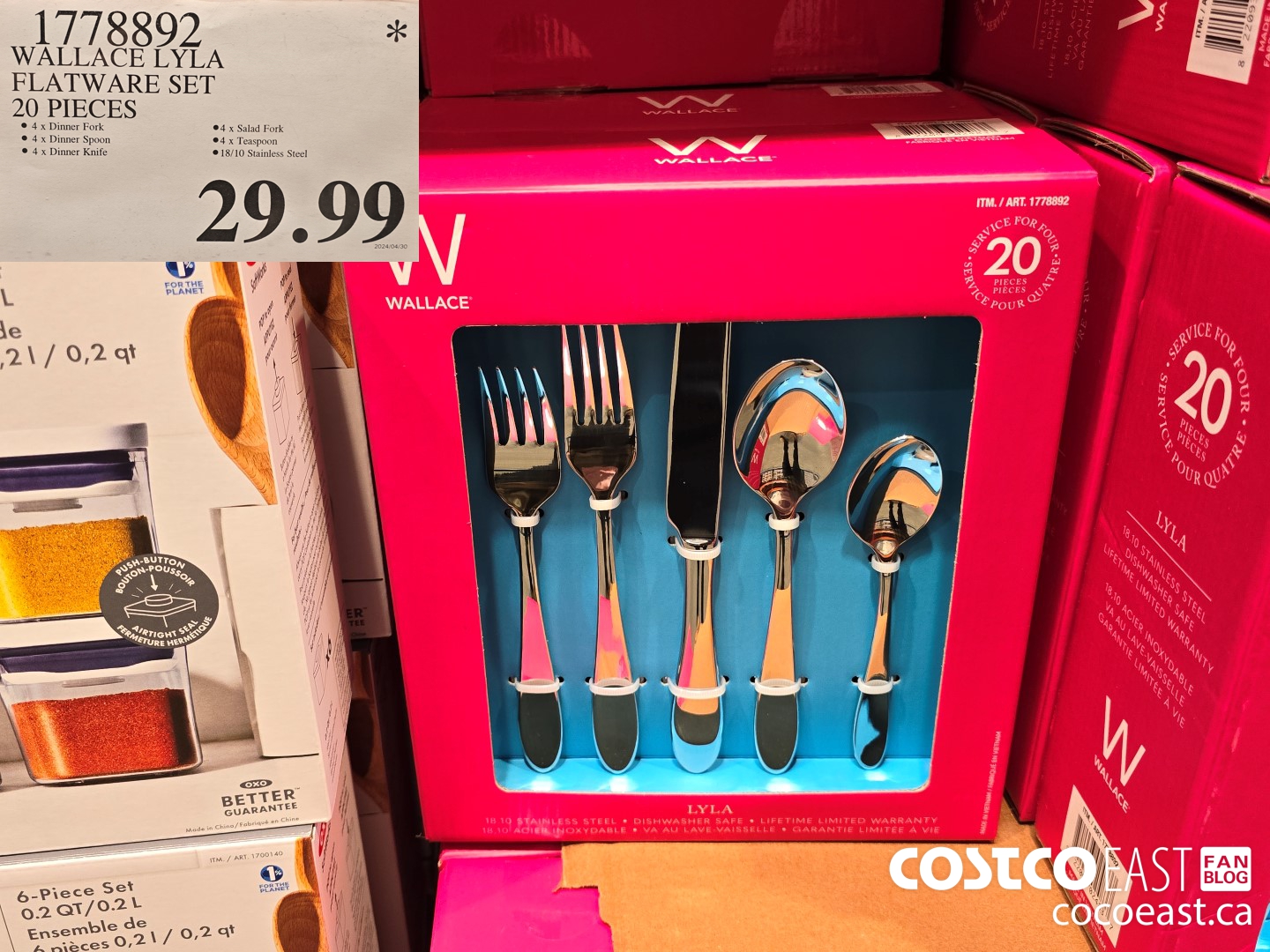 1778892 WALLACE LYLA FLATWARE SET 20 PIECES $29.99