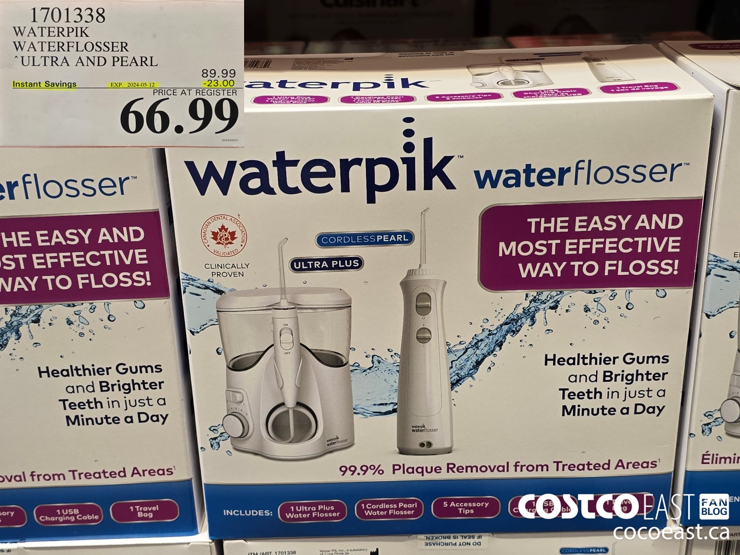 1701338 WATERPIK WATERFLOSSER ULTRA AND PEARL ($23.00 INSTANT SAVINGS EXPIRES ON 2024-05-12) $66.99