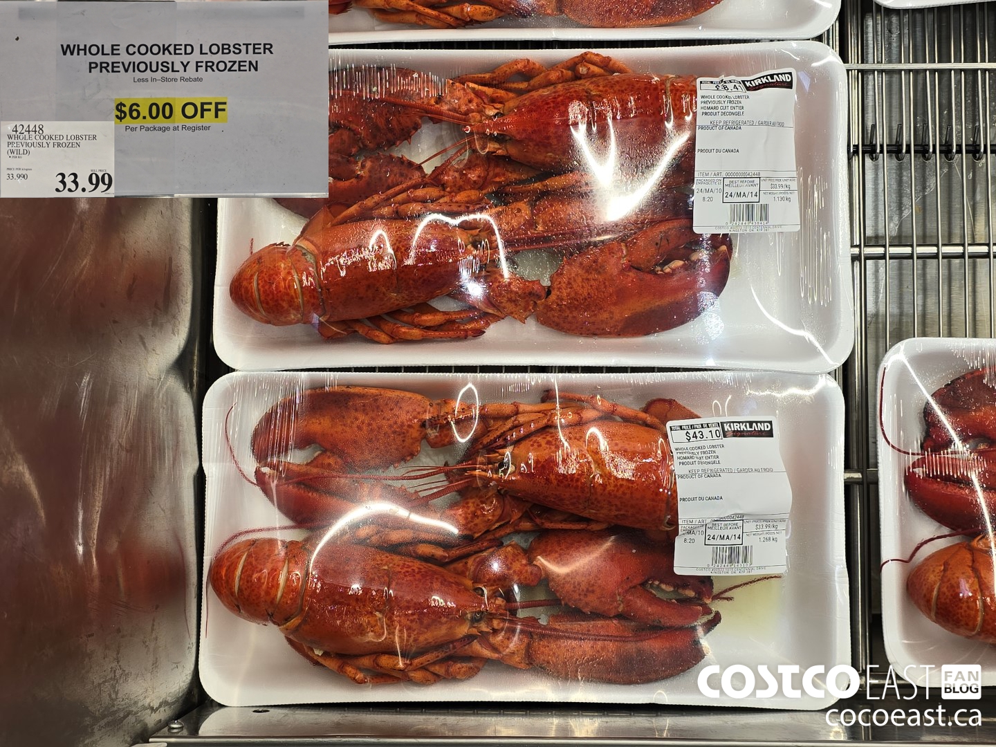 42448 WHOLE COOKED LOBSTER PREVIOUSLY FROZEN (WILD) ($6.00 INSTANT SAVINGS)