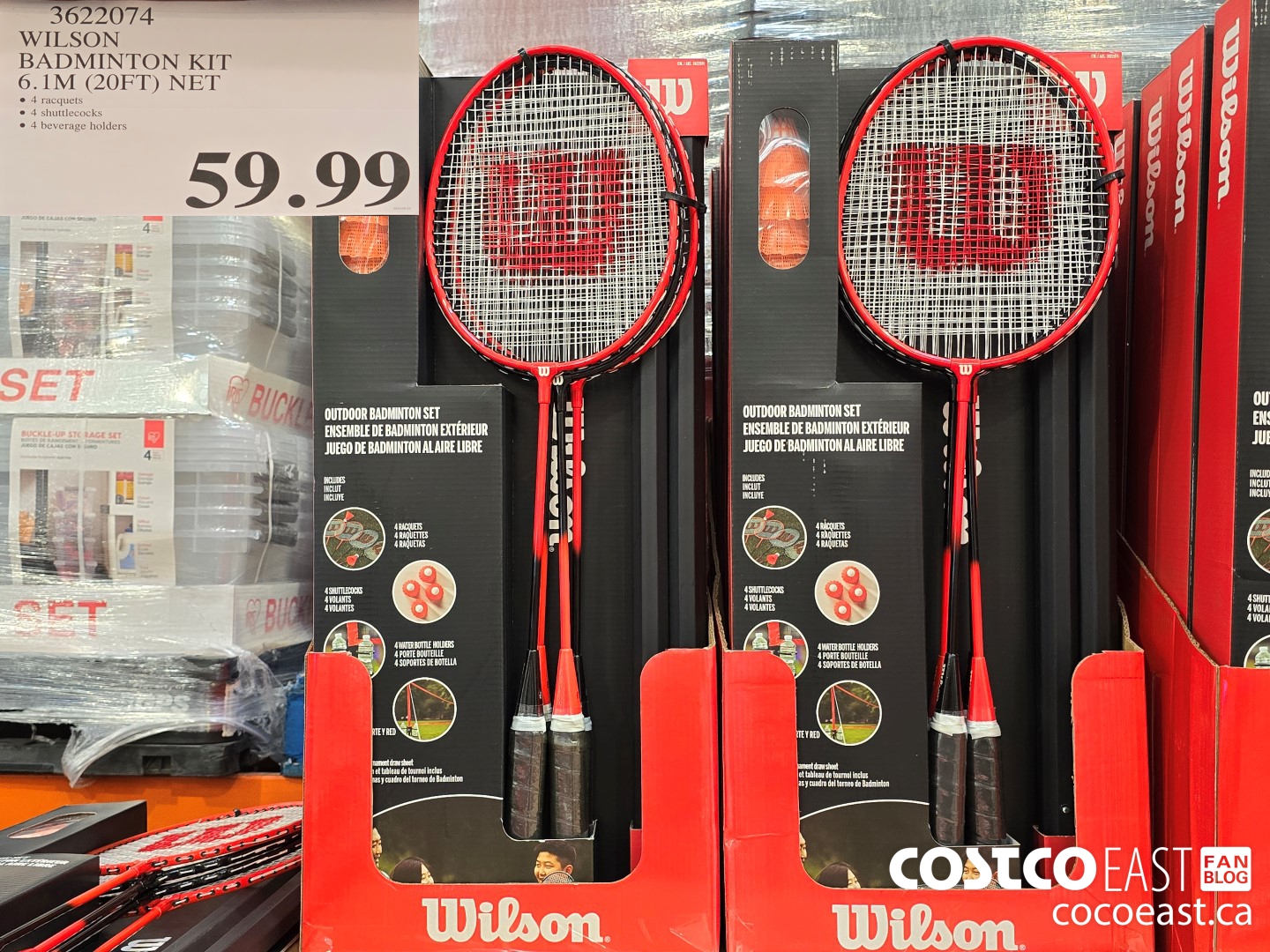3622074 WILSON BADMINTON KIT 6.1 M (20FT) NET $59.99