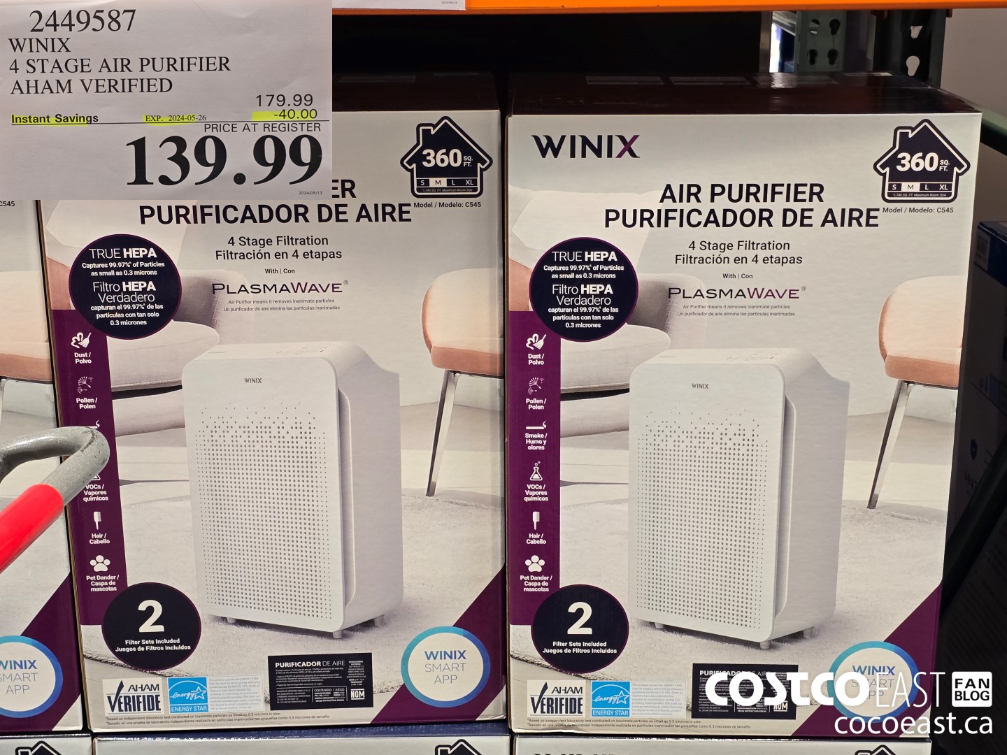 2449587 WINIX 4 STAGE AIR PURIFIER AHAM VERIFIED ($40.00 INSTANT SAVINGS EXPIRES ON 2024-05-26) $139.99