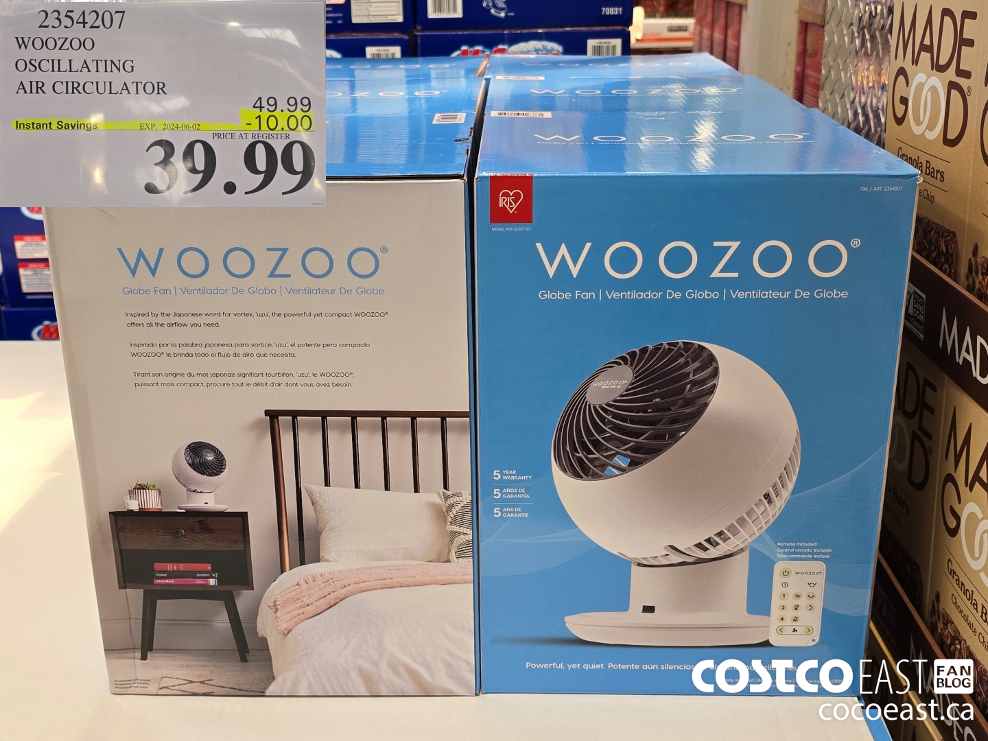 2354207 WOOZOO OSCILLATING AIR CIRCULATOR ($10.00 INSTANT SAVINGS EXPIRES ON 2024-06-02) $39.99