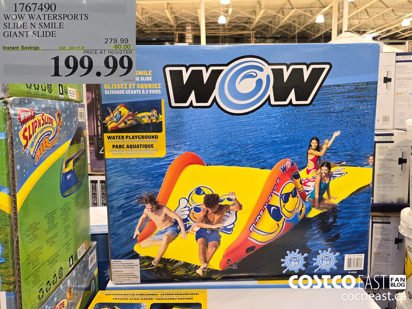 1767490 WOW WATERSPORTS SLIDE N SMILE GIANT SLIDE ($80.00 INSTANT SAVINGS EXPIRES ON 2024-05-26) $199.99