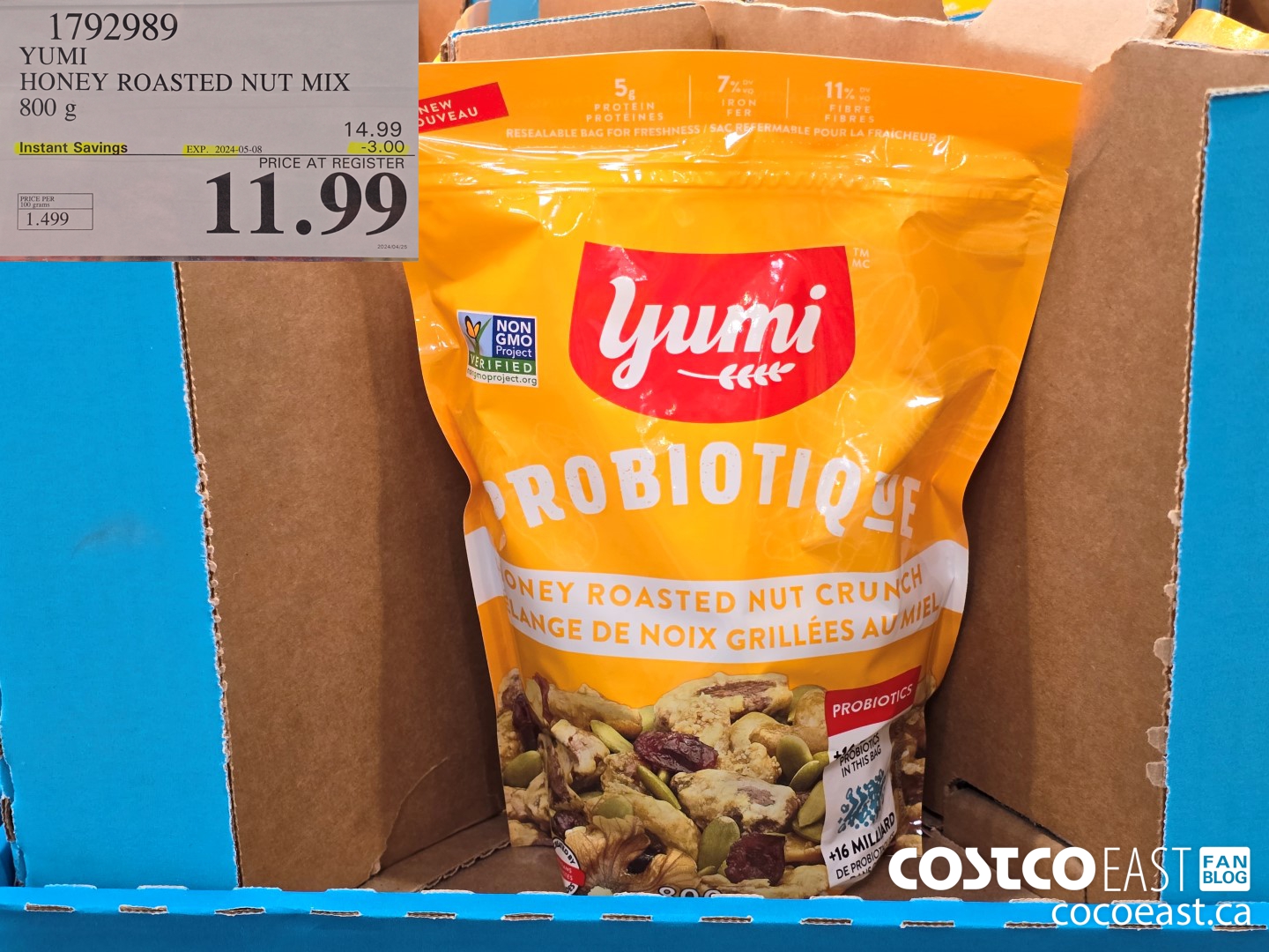 1792989 YUMI HONEY ROASTED ALMOND 800 G ($3.00 INSTANT SAVINGS EXPIRES ON 2024-05-08) $11.99
