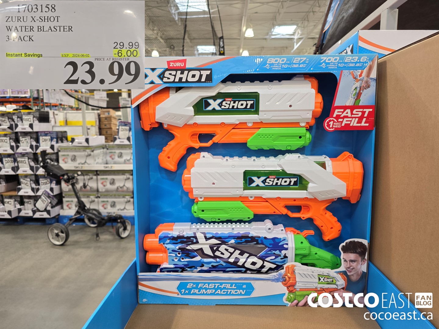 1703158 ZURU X-SHOT WATER BLASTER 3-PACK ($6.00 INSTANT SAVINGS EXPIRES ON 2024-06-02) $23.99
