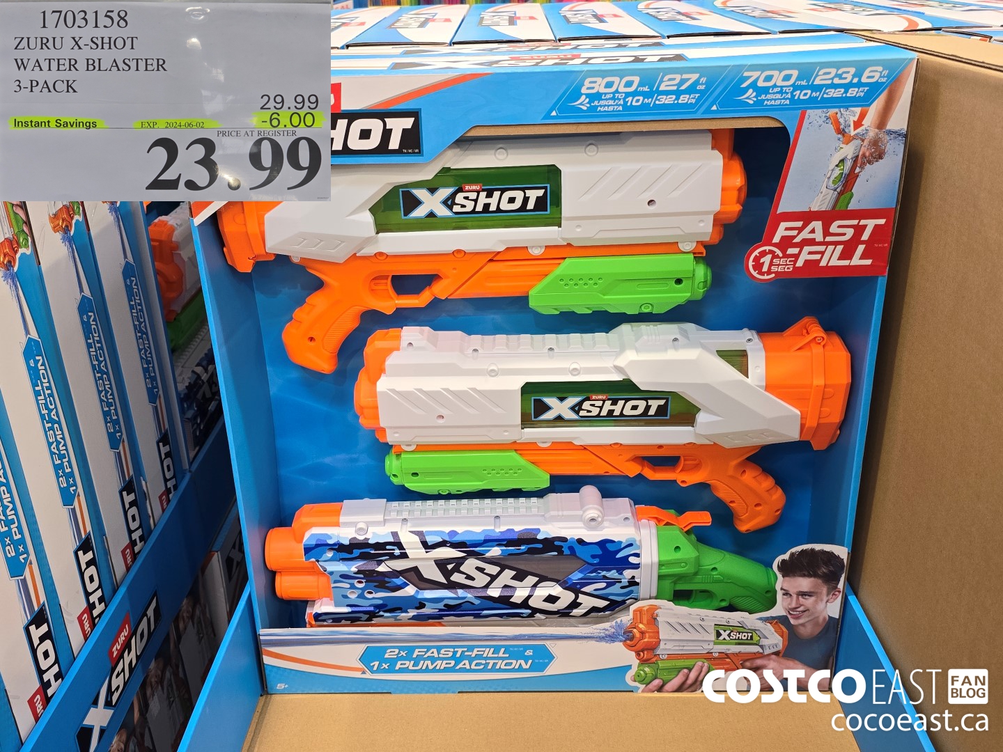 1703158 ZURU X-SHOT WATER BLASTER 3-PACK ($6.00 INSTANT SAVINGS EXPIRES ON 2024-06-02) $23.99