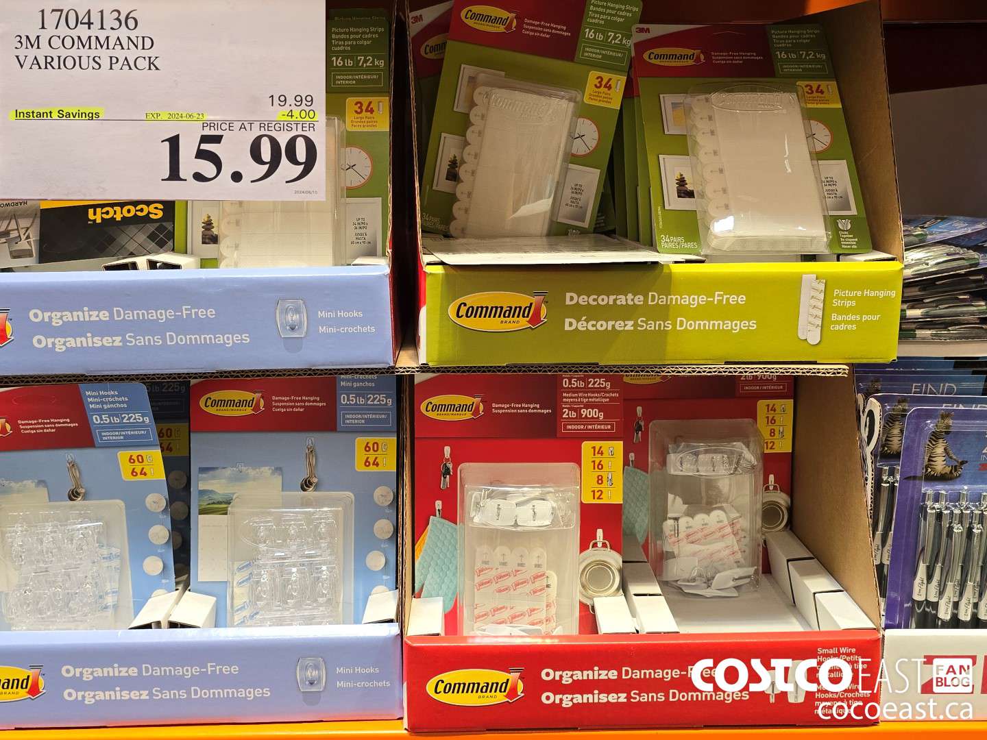 1704136 3M COMMAND VARIOUS PACK ($4.00 INSTANT SAVINGS EXPIRES ON 2024-06-23) $15.99