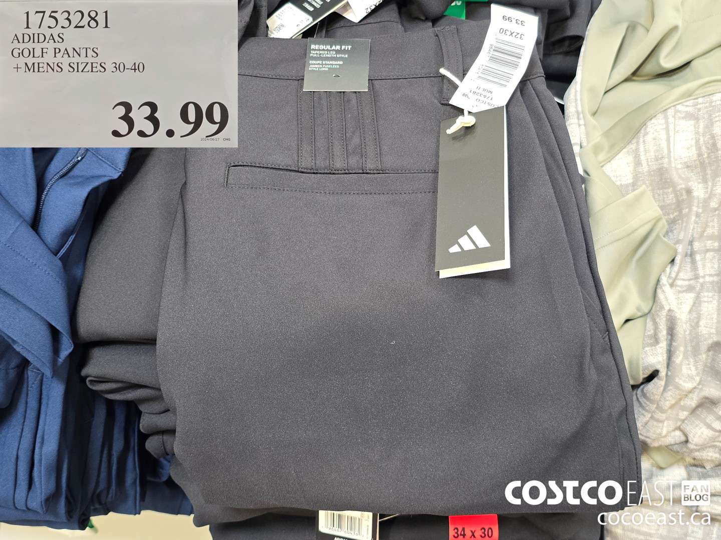 1753281 ADIDAS GOLF PANTS +MENS SIZES 30-40 $33.99