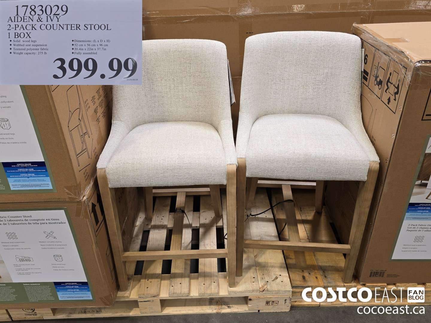 1783029 AIDEN & IVY 2-PACK COUNTER STOOL 1 BOX $399.99