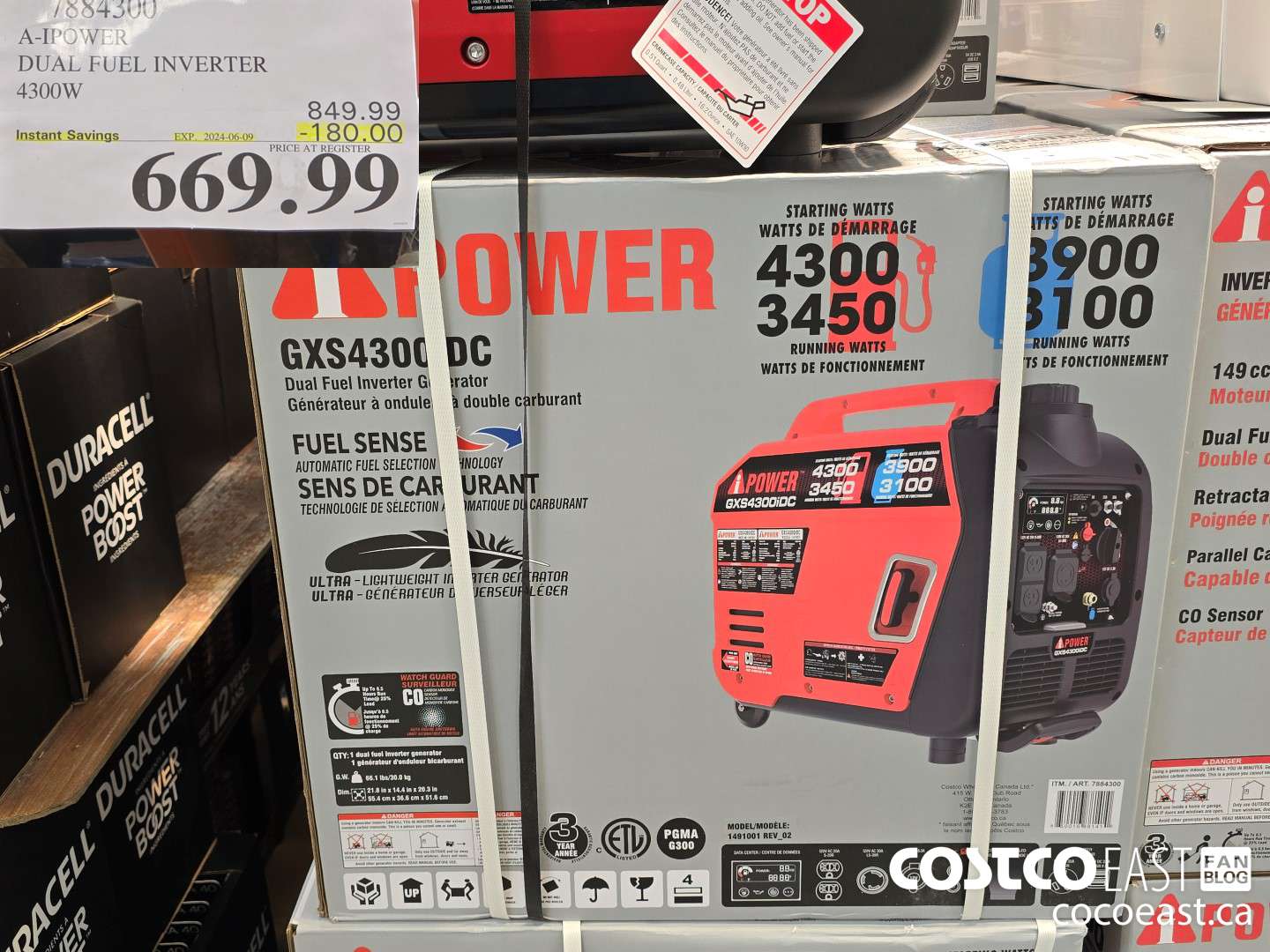 7884300 A-IPOWER DUAL FUEL INVERTER 4300W ($180.00 INSTANT SAVINGS EXPIRES ON 2024-06-09) $669.99