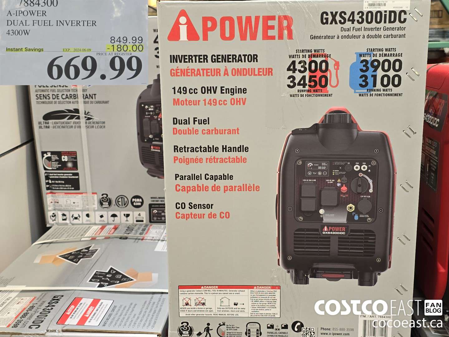 7884300 A-IPOWER DUAL FUEL INVERTER 4300W ($180.00 INSTANT SAVINGS EXPIRES ON 2024-06-09) $669.99