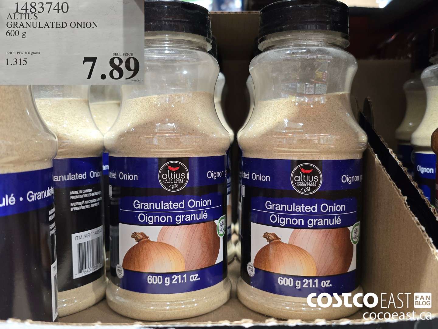 1483740 ALTIUS GRANULATED ONION 600 G $7.89