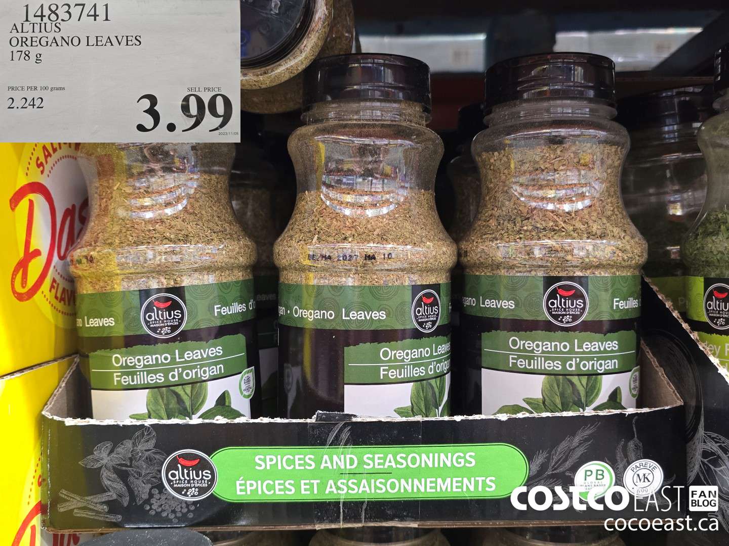1483741 ALTIUS OREGANO LEAVES 178 G $3.99