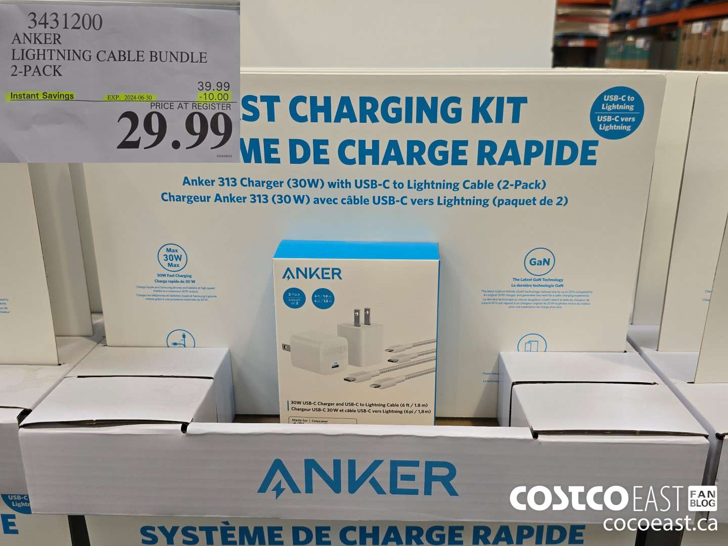 3431200 ANKER LIGHTNING CABLE BUNDLE 2-PACK ($10.00 INSTANT SAVINGS EXPIRES ON 2024-06-30) $29.99