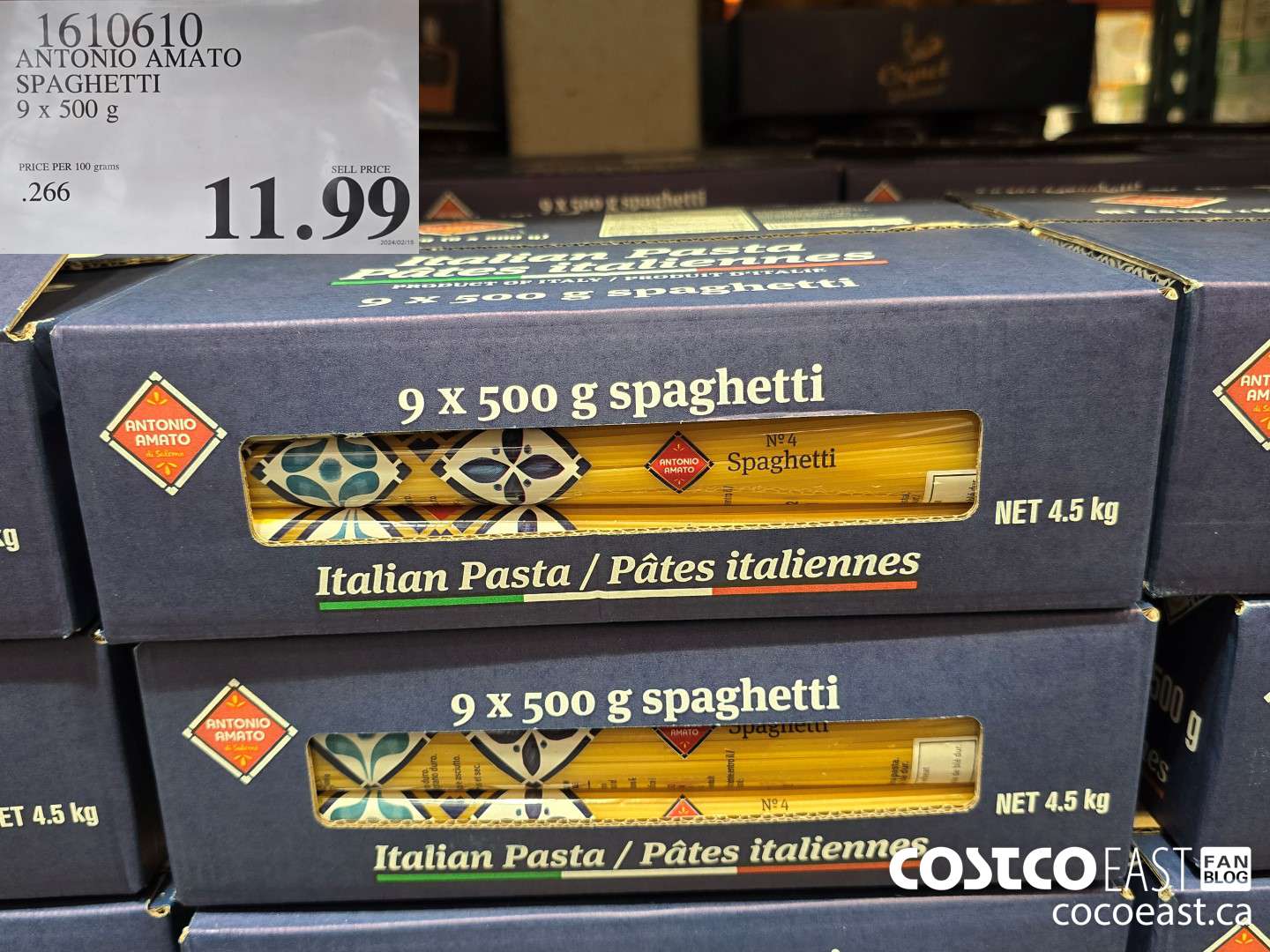1610610 ANTONIO AMATO SPAGHETTI 9 x 500 g $11.99