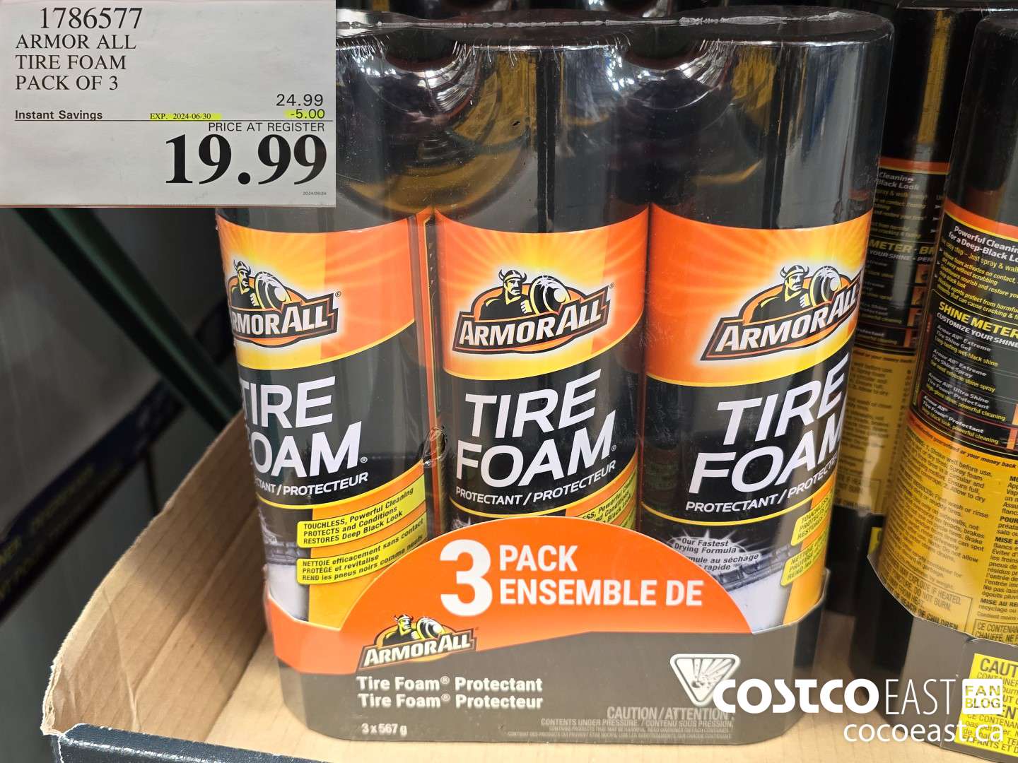 1786577 ARMOR ALL TIRE FOAM PACK OF 3 ($5.00 INSTANT SAVINGS EXPIRES ON 2024-06-30) $19.99