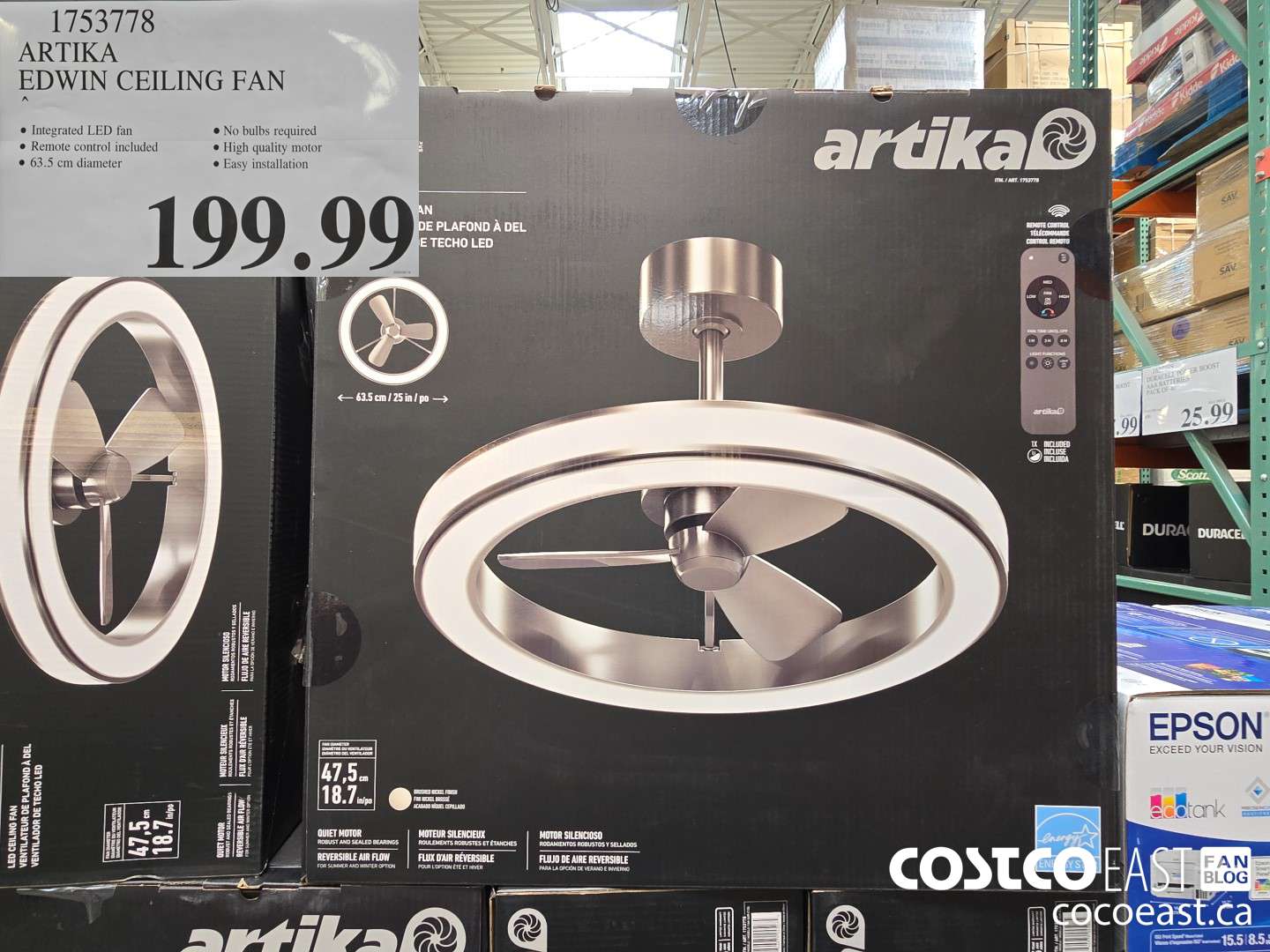 1753778 ARTIKA EDWIN CEILING FAN $199.99