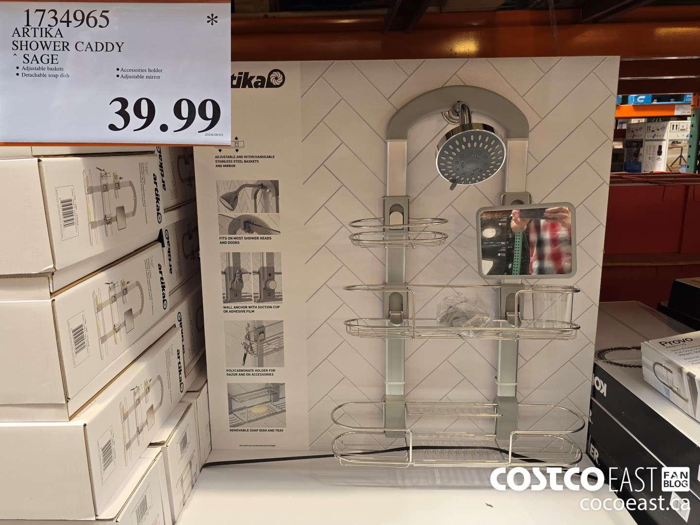 1734965 ARTIKA SHOWER CADDY SAGE $39.99