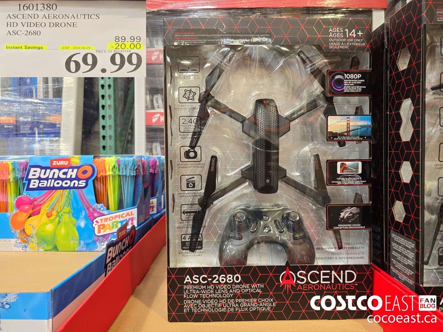 1601380 ASCEND AERONAUTICS HD VIDEO DRONE ASC-2680 ($20.00 INSTANT SAVINGS EXPIRES ON 2024-06-09) $69.99